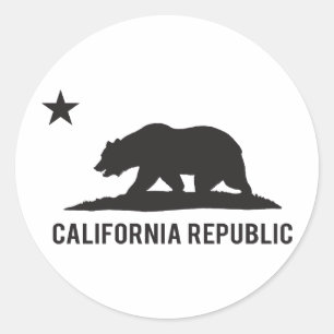 Pegatina Redonda República de California - básica