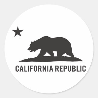 Pegatina Redonda República de California - Básico