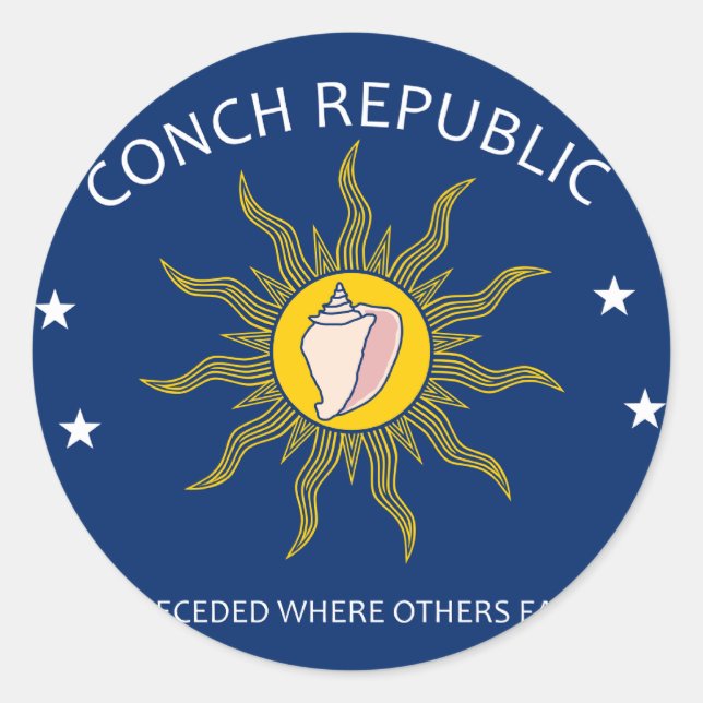 Pegatina Redonda República de Conch (Anverso)