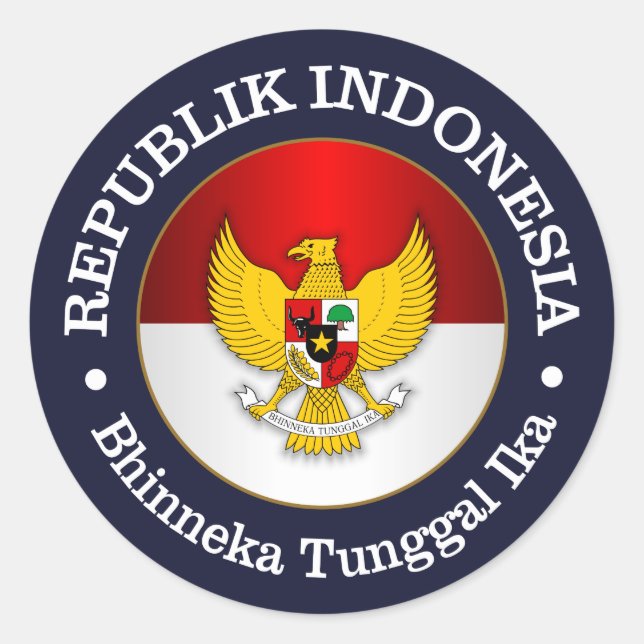 Pegatina Redonda República de Indonesia (Anverso)