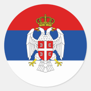 Pegatina Redonda República De Krajina Serbia, Croacia