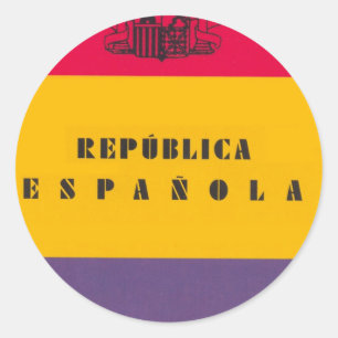 Pegatina Redonda República de la bandera de España - Bandera