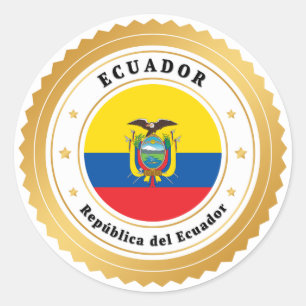 Pegatina Redonda República del Ecuador
