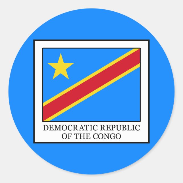 Pegatina Redonda República Democrática del Congo (Anverso)
