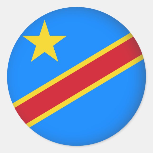 Pegatina Redonda República Democrática del Congo (Anverso)