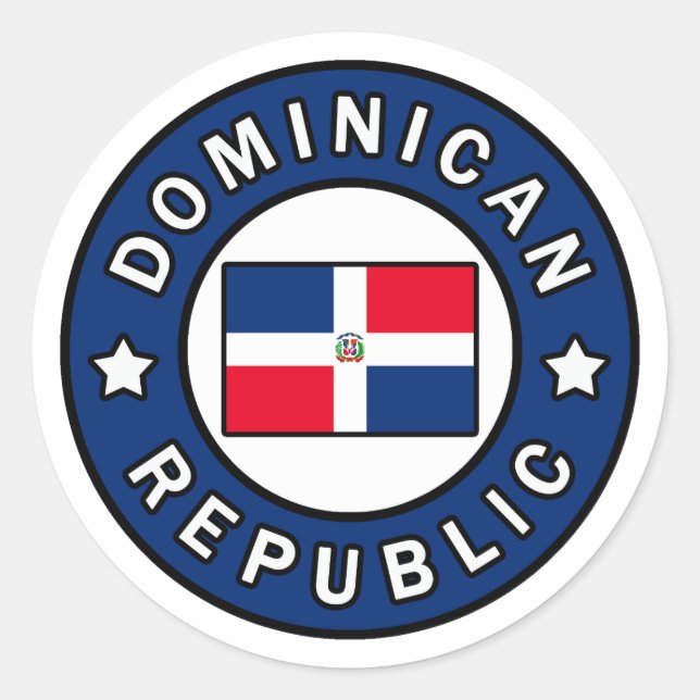 Pegatina Redonda República Dominicana (Anverso)