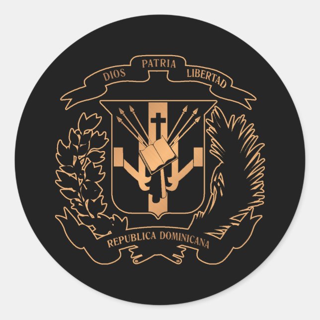 Pegatina Redonda República Dominicana (Anverso)