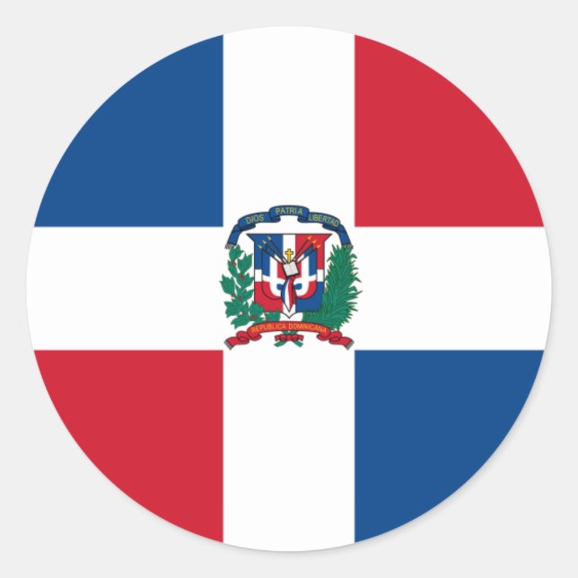 Pegatina Redonda república dominicana (Anverso)