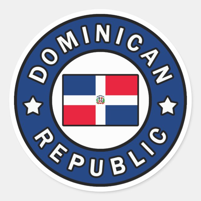 Pegatina Redonda República Dominicana (Anverso)