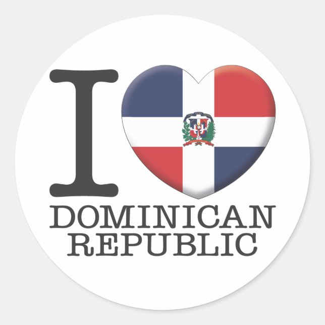 Pegatina Redonda República Dominicana (Anverso)