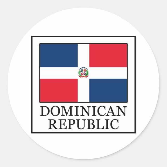 Pegatina Redonda República Dominicana (Anverso)