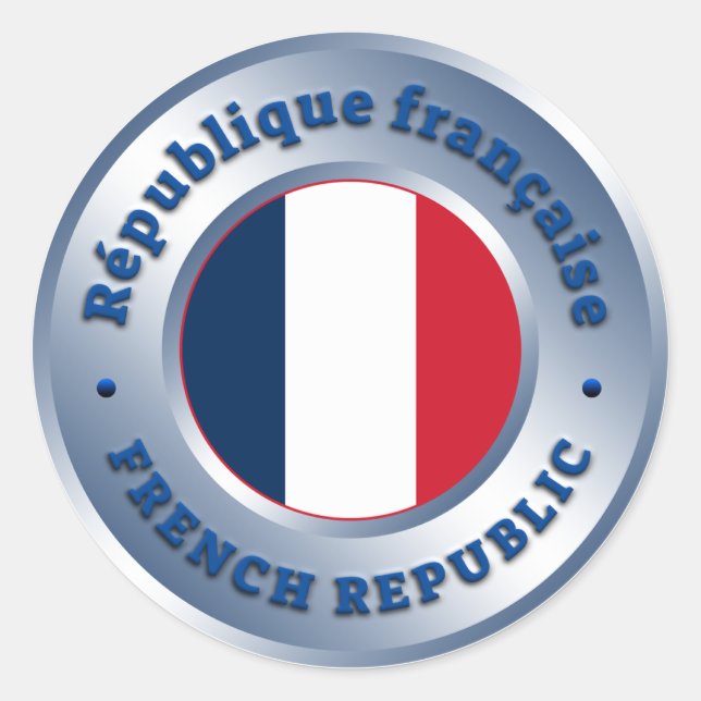 Pegatina Redonda República Francesa (Anverso)