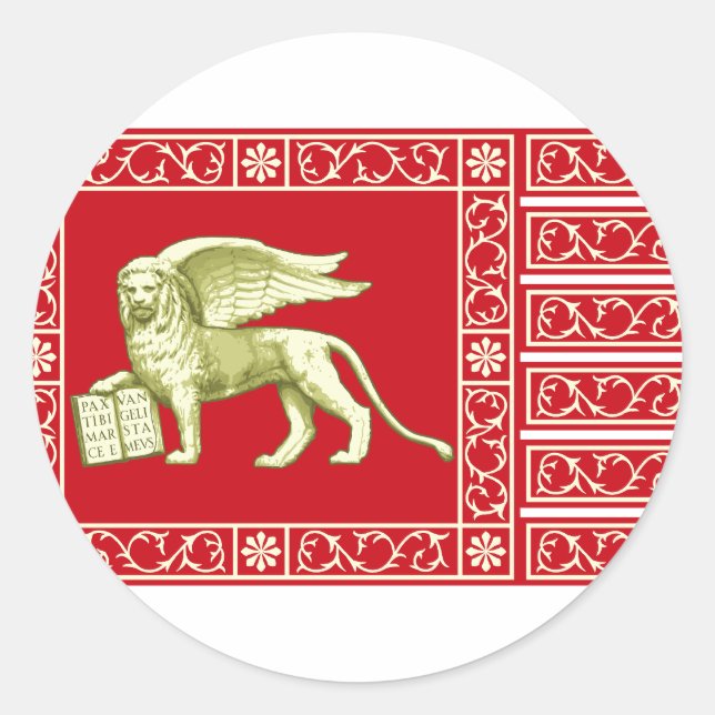 Pegatina Redonda República Más Serena De Venecia, Italia (Anverso)