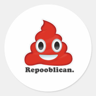 Pegatina Redonda República Roja del Poo -