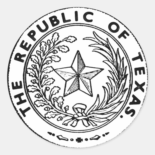 Pegatina Redonda República Secede de Texas (Anverso)