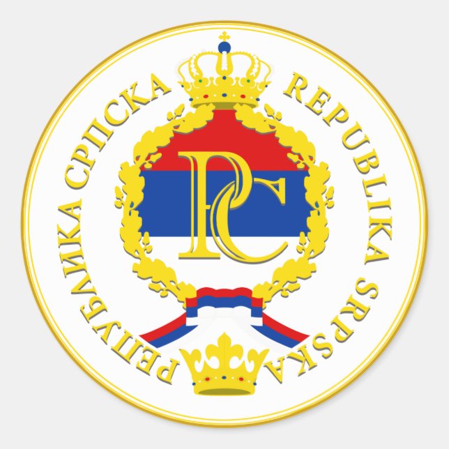 Pegatina Redonda República Srpska (Anverso)
