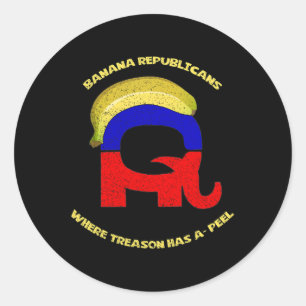 Pegatina Redonda Republicanos de Bynana Anti-gop Traición Y Apoyo a