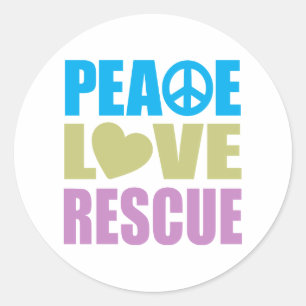 Pegatina Redonda Rescate de amor por la paz