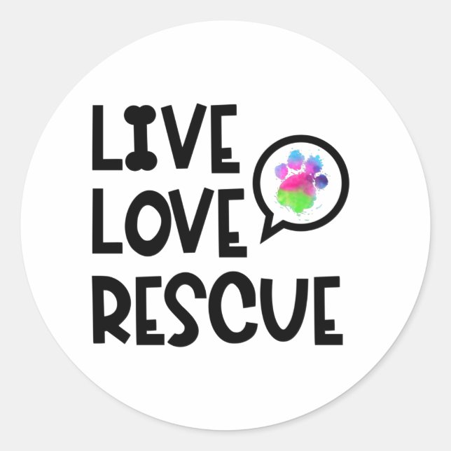 Pegatina Redonda Rescue Dog Search Dog Service Dog Paw (Anverso)