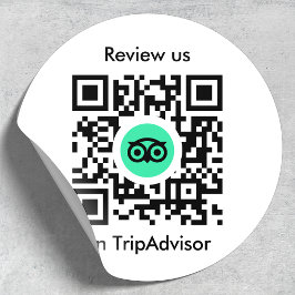 Pegatina Redonda Reseñas de Tripadvisor | Revisión de negocio Códig
