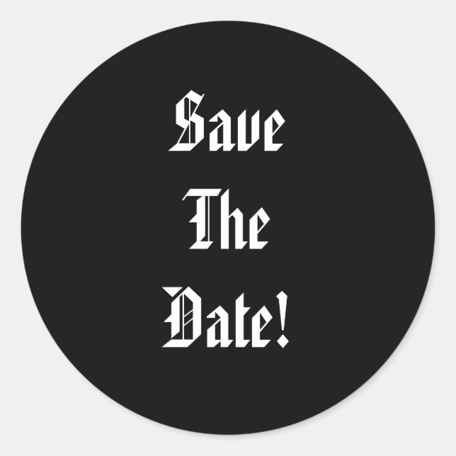 Pegatina Redonda Reserva la fecha (Anverso)