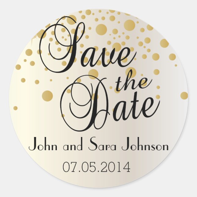 Pegatina Redonda Reserva la fecha | Personalizar (Anverso)