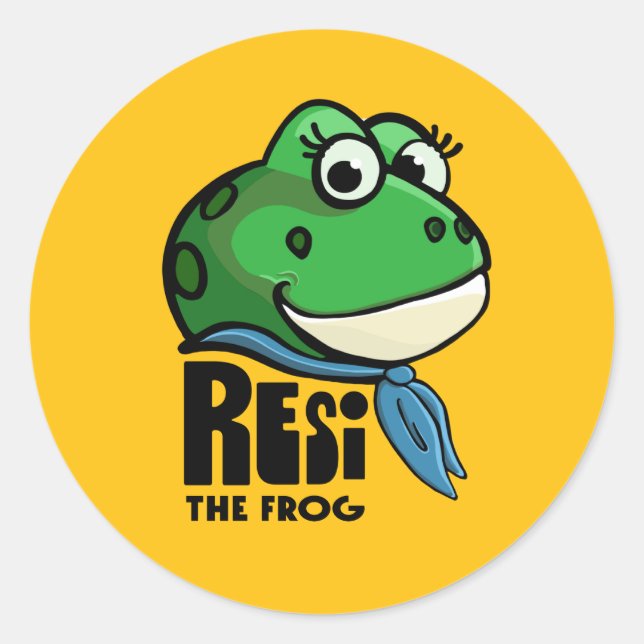 Pegatina Redonda Resi the Frog (Anverso)
