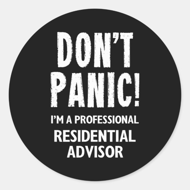 Pegatina Redonda Residential Advisor  (Anverso)