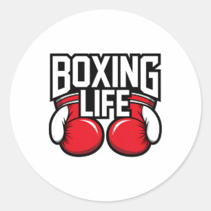 Pegatina Redonda Resilencio en la formación de boxeo por vida de bo