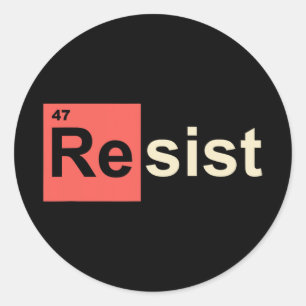 Pegatina Redonda Resist 47 Símbolo químico de elemento Trump