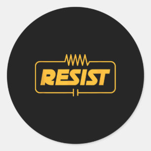 Pegatina Redonda Resist Electrical Engineer Electrician Electronic