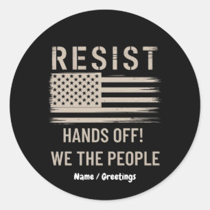 Pegatina Redonda Resista a la camiseta de protesta de Trump