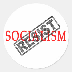 Pegatina Redonda Resista a los pegatinas del socialismo