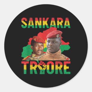 Pegatina Redonda Resistencia africana Thomas Sankara Burkina Faso I