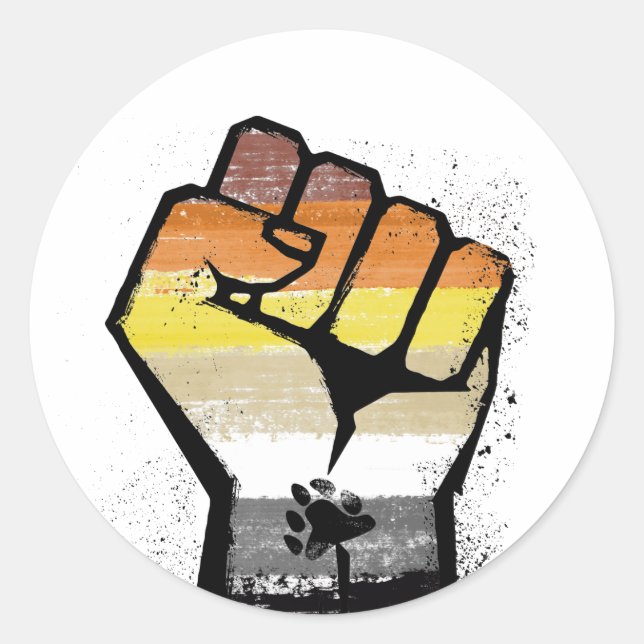 Pegatina Redonda Resistencia del oso (Anverso)