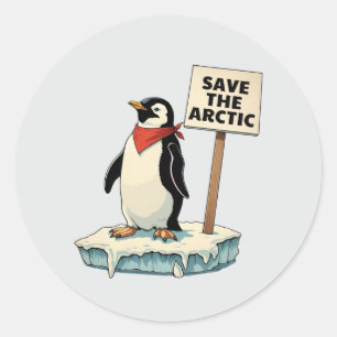 Pegatina Redonda Resistencia: El pingüino lucha contra el arancel