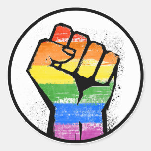 PEGATINA REDONDA RESISTENCIA LGBTQ - -