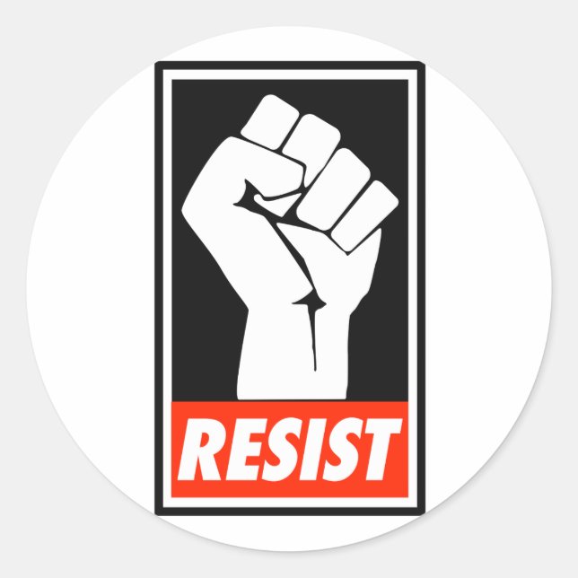 Pegatina Redonda resistir (Anverso)