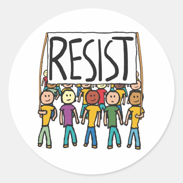 Pegatina Redonda Resistir (Anverso)