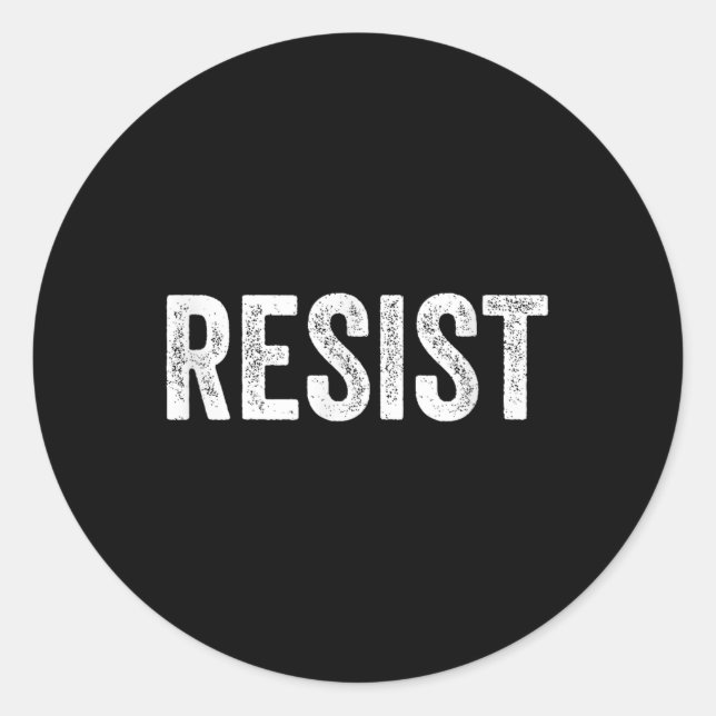 Pegatina Redonda Resistir a la marcha de protesta contra triunfos d (Anverso)
