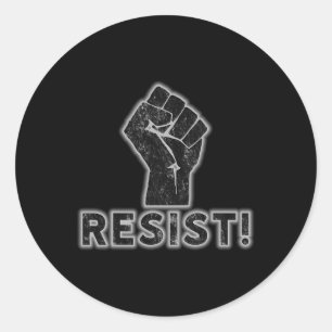 Pegatina Redonda Resistir a primer activista protestar contra fuerz