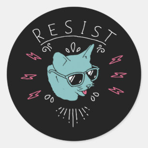 Pegatina Redonda Resistir a un gato de Trump contra Trump protesta 