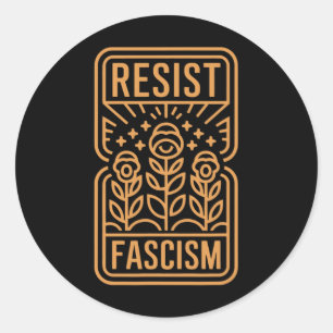 Pegatina Redonda Resistir al fascismo como protesta contra Trump