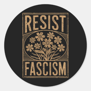 Pegatina Redonda Resistir al Fascismo Protesta Trump Anti Trump 3