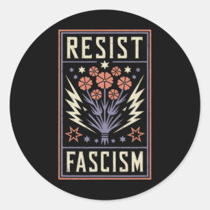 Pegatina Redonda Resistir al Fascismo Protesta Trump Anti Trump 4 