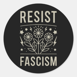 Pegatina Redonda Resistir al Fascismo Protesta Trump Anti Trump 5