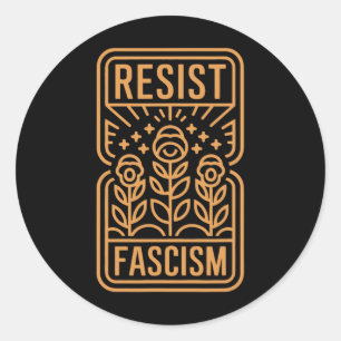 Pegatina Redonda Resistir al Fascismo Protesta Trump Anti Trump _8