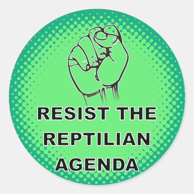 Pegatina Redonda Resistir al Personalizado del Programa Reptiliano (Anverso)