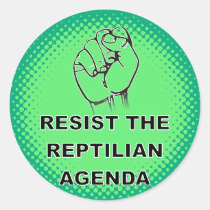 Pegatina Redonda Resistir al Personalizado del Programa Reptiliano