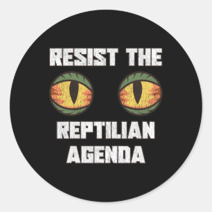 Pegatina Redonda Resistir la Agenda Reptiliana Teoría de la Conspir